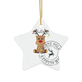 Reindeer Approved! Ceramic Ornaments, 2-Side Print.