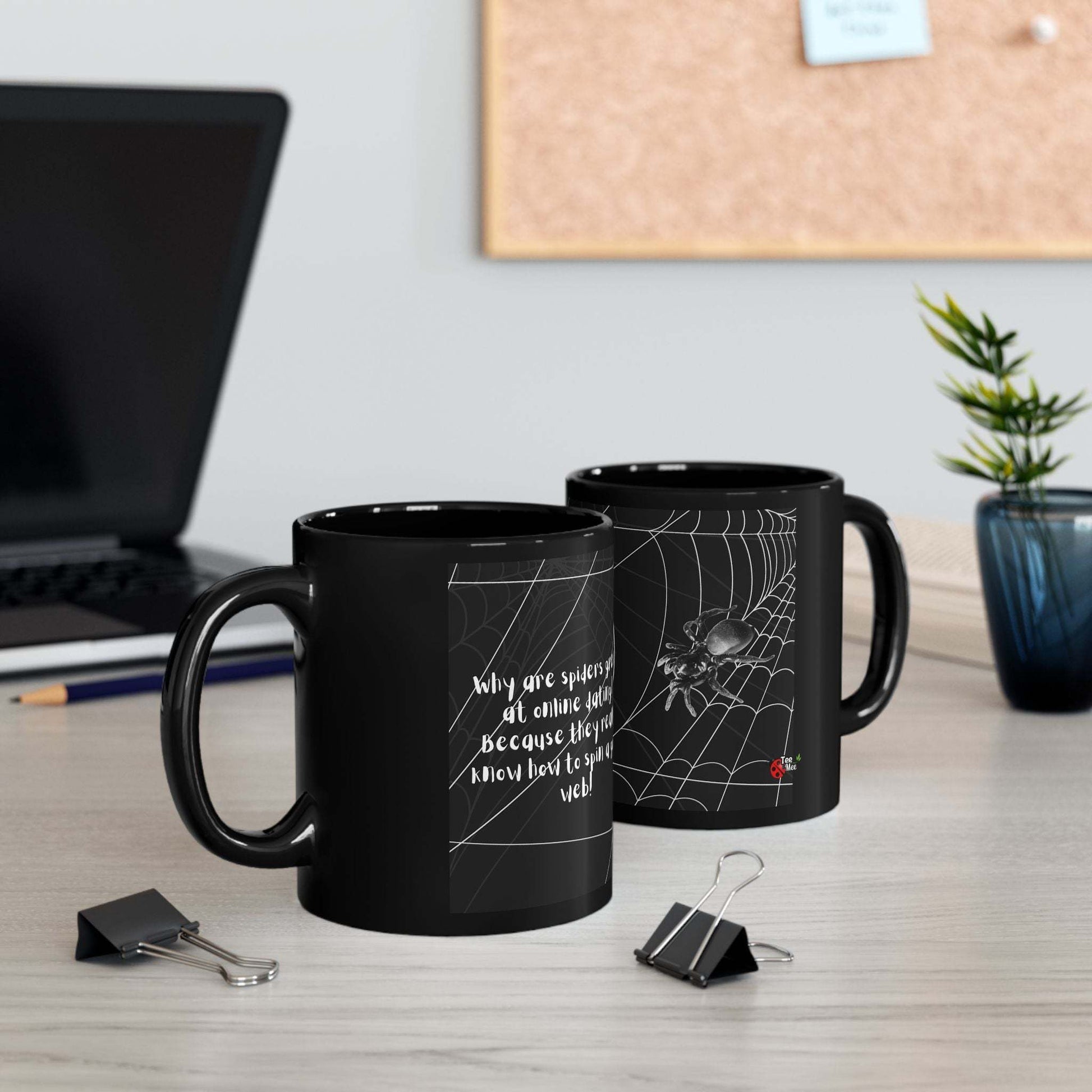 Black Spider Web ceramic coffee Mug (11oz, 15oz)