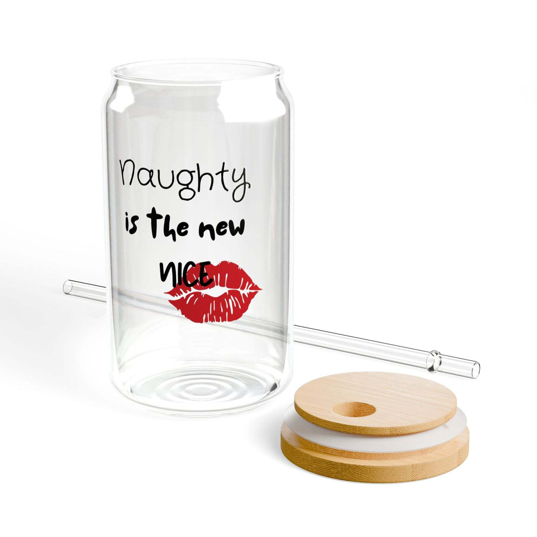 Naughty is the new nice Sipper Glass, 16oz