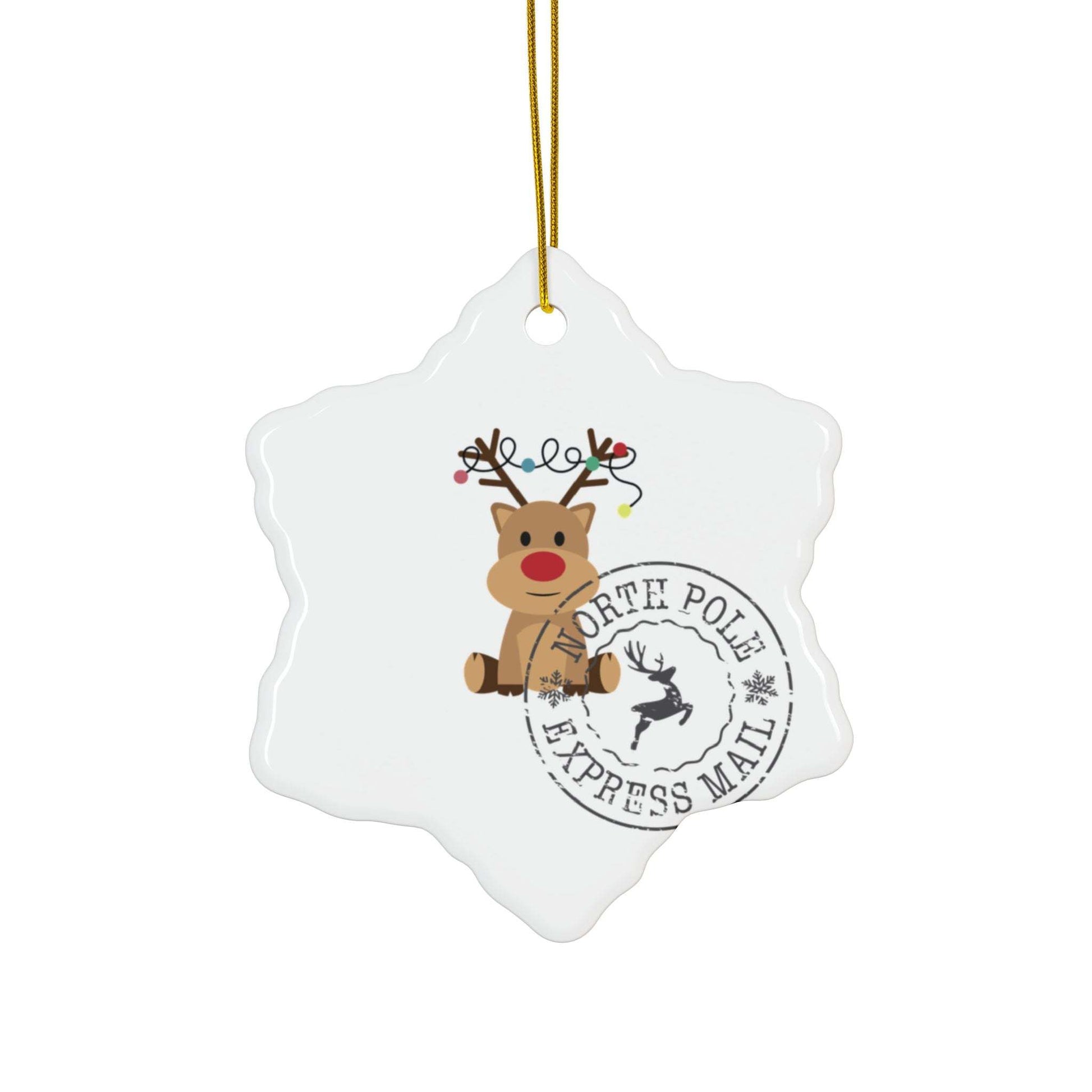 Reindeer Approved! Ceramic Ornaments, 2-Side Print.