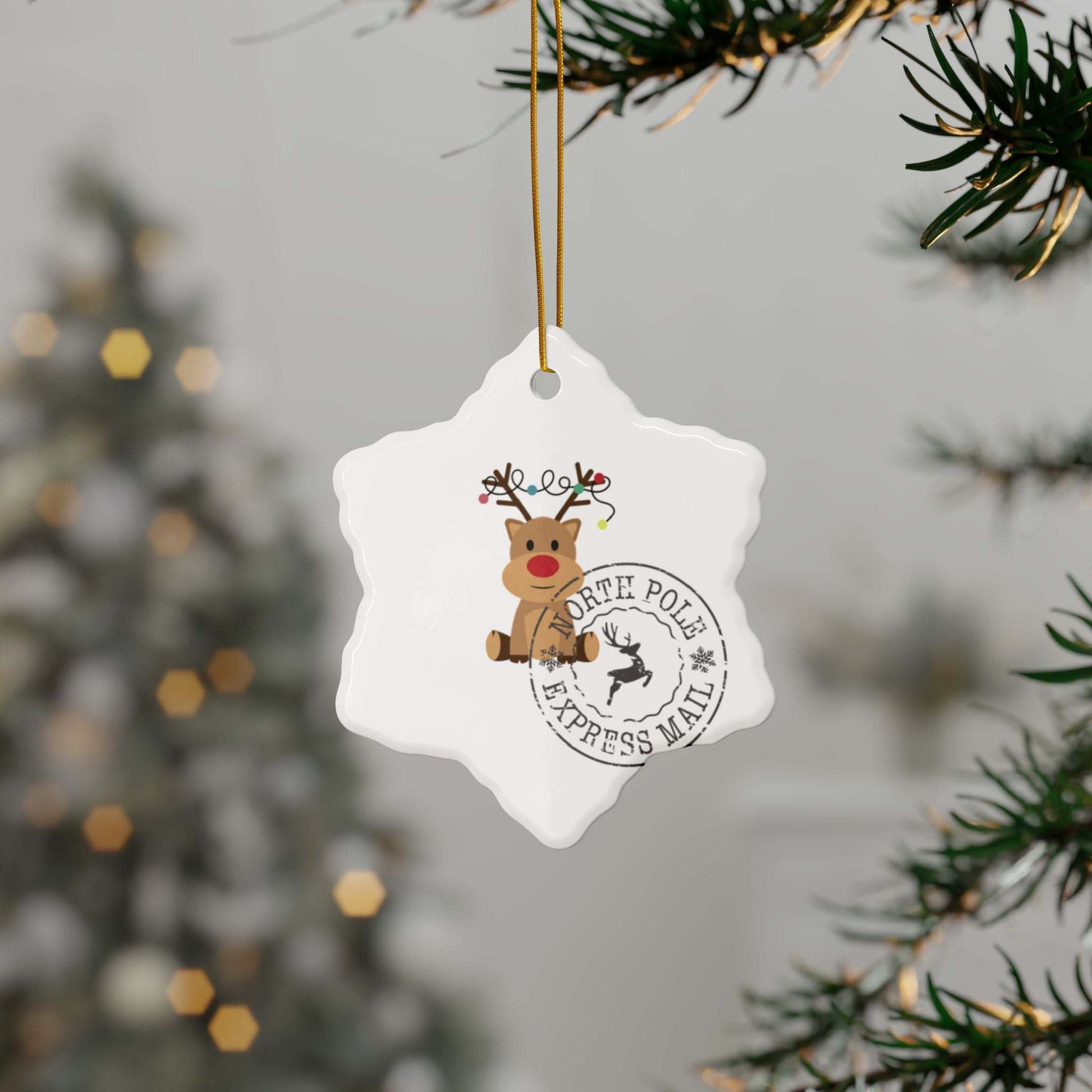 Reindeer Approved! Ceramic Ornaments, 2-Side Print.