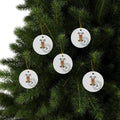 Reindeer Approved! Ceramic Ornaments, 2-Side Print.