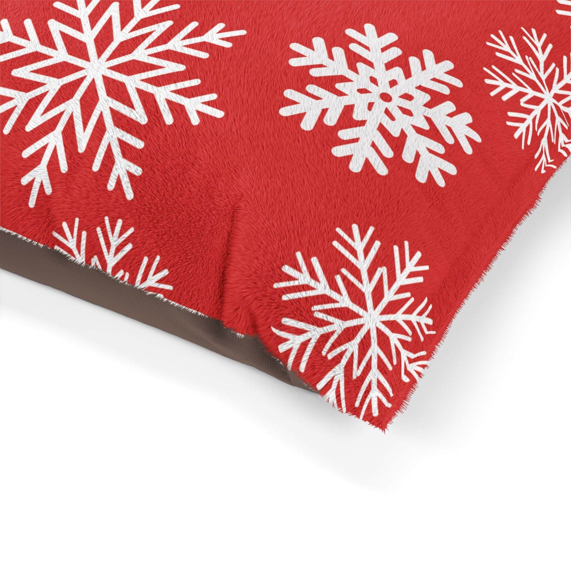 Snowflakes Pattern - Pet Bed feather soft fleece