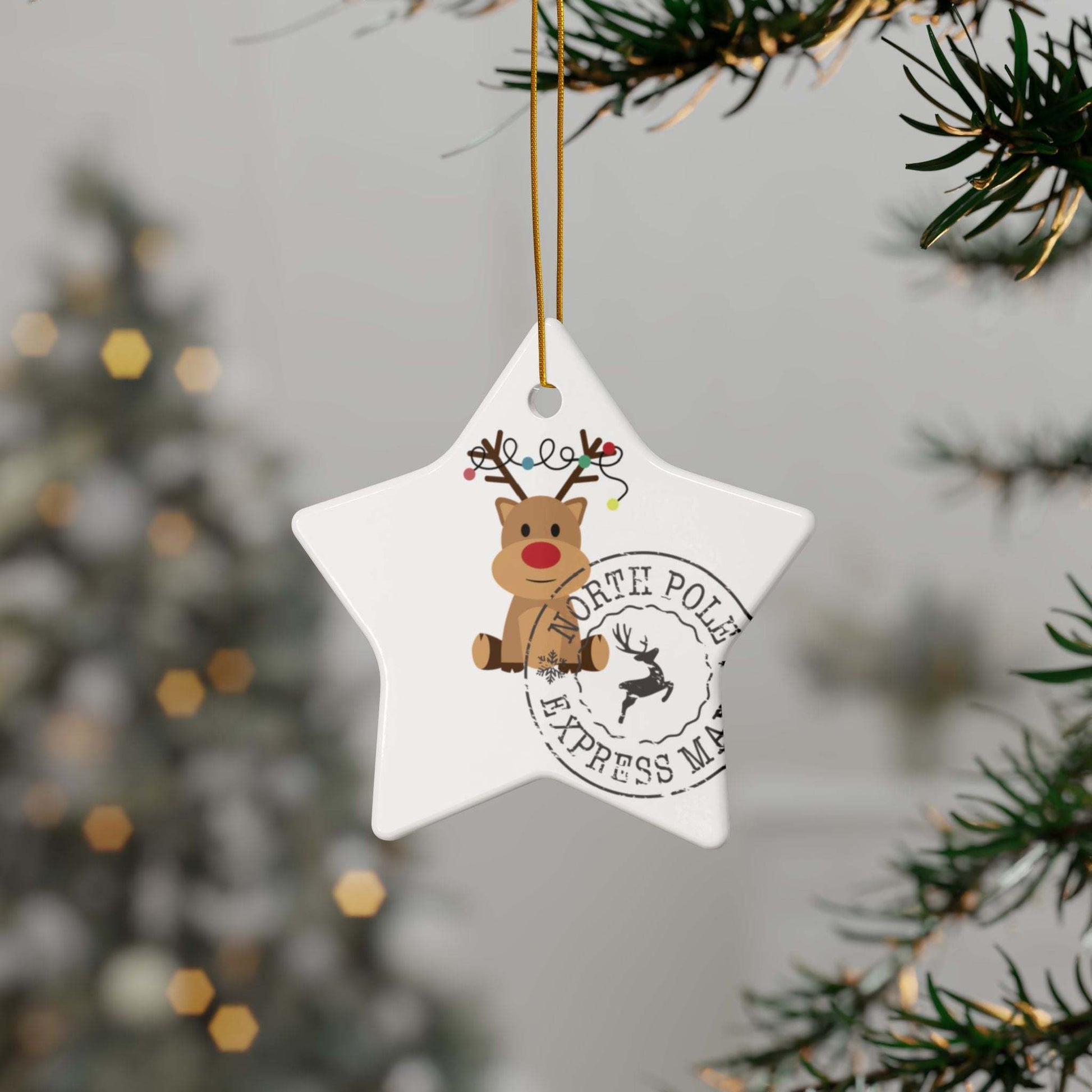 Reindeer Approved! Ceramic Ornaments, 2-Side Print.