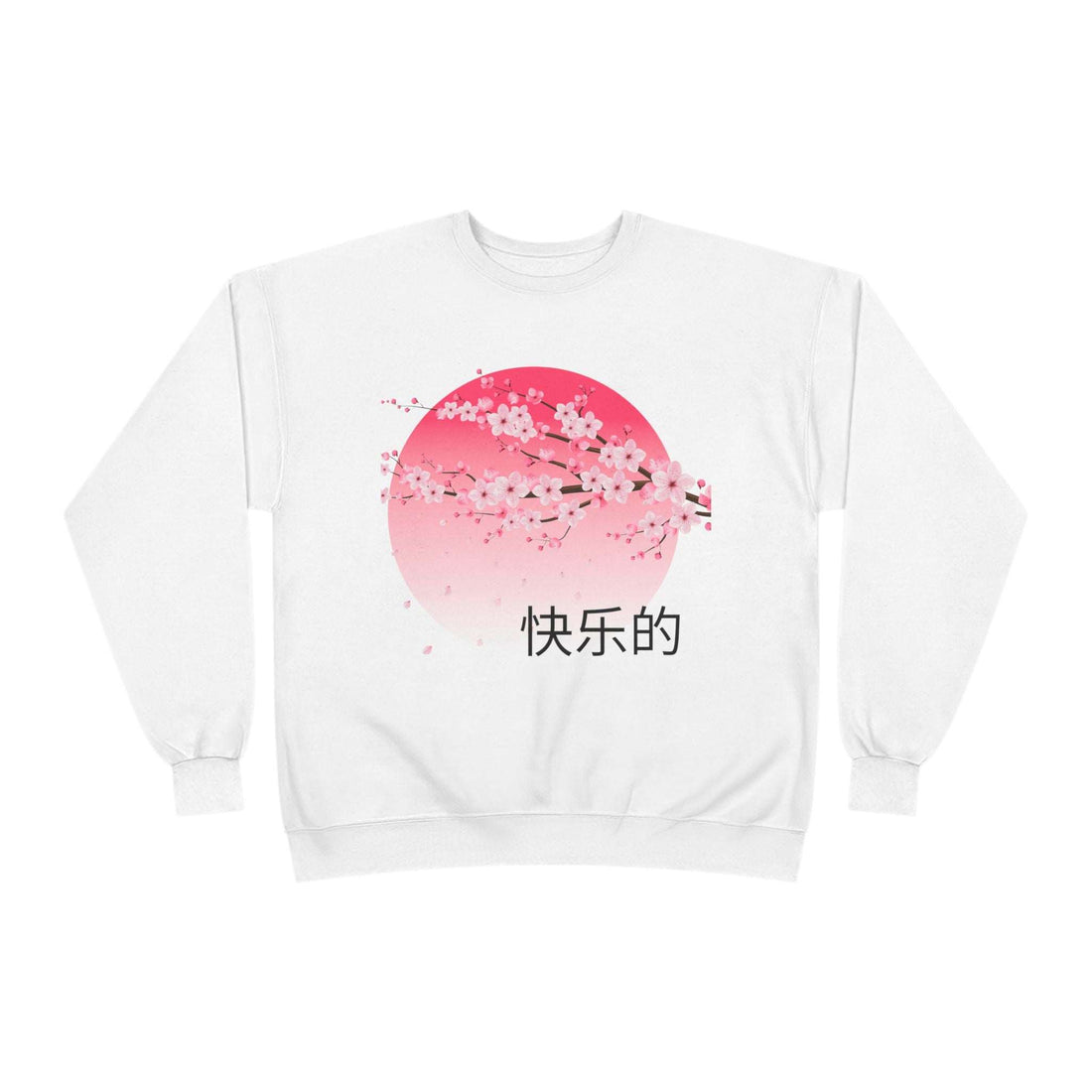 Chinese Blossoms (Happiness in Chinese) Unisex EcoSmart® Crewneck Sweatshirt Printify