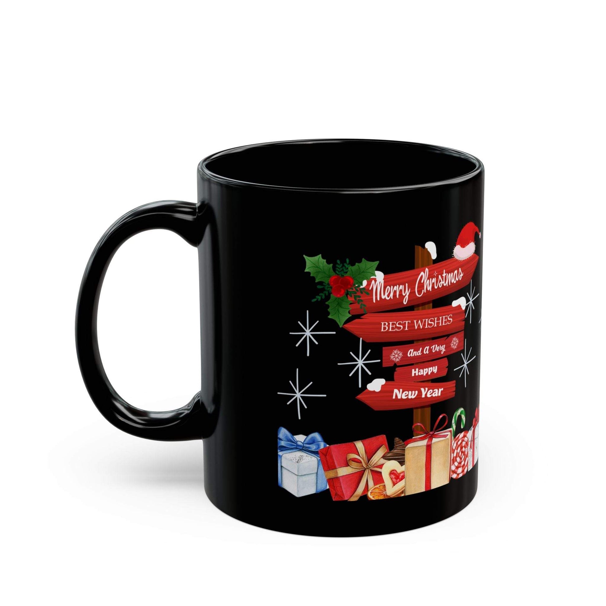 Merry Christmas and Happy New Year! Black Mug 