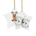 Reindeer Approved! Ceramic Ornaments, 2-Side Print.